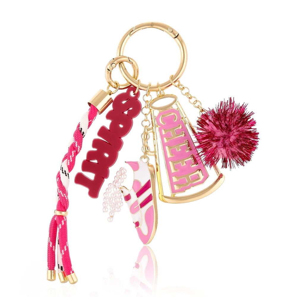 9783 Sport Bag Charms | Cheer Spirit Cheerleading Ball Megaphone Bag Charms